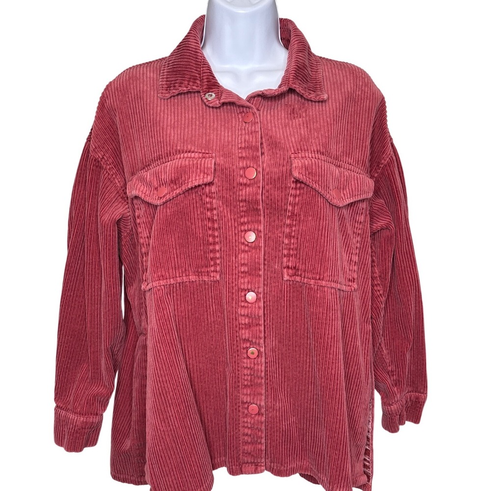 Y2K Women Corduroy Oversized Shirt Jacket Shacket Size S Heritage Forever 21‎